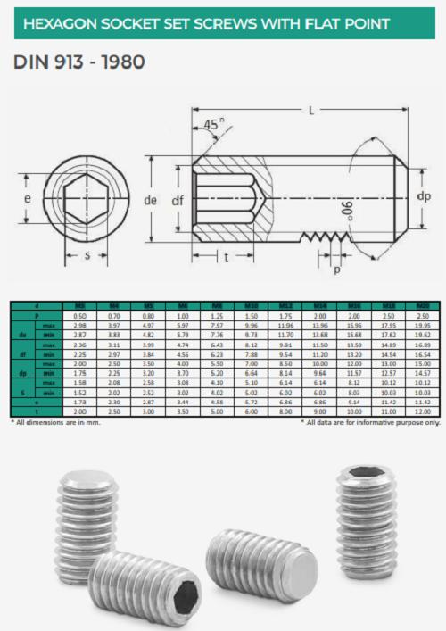 EVA Socket Head Flat End Set Grub Screw_1