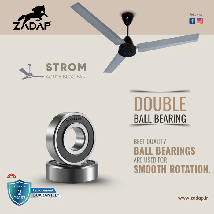 Zadap Strom 900 mm 3 Blades 28 W Grey Ceiling Fans_3