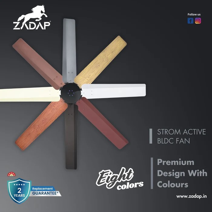 Zadap Strom 1200 mm 3 Blades 28 W Grey Ceiling Fans_1