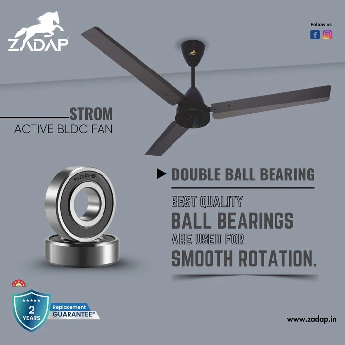 Zadap Strom 900 mm 3 Blades 28 W Smoke Brown Ceiling Fans_1