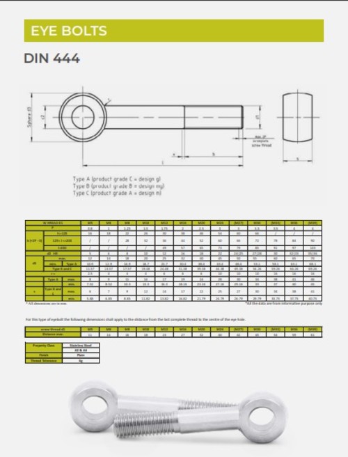 EVA Stainless Steel 70 mm Eye Bolts 150 mm_1