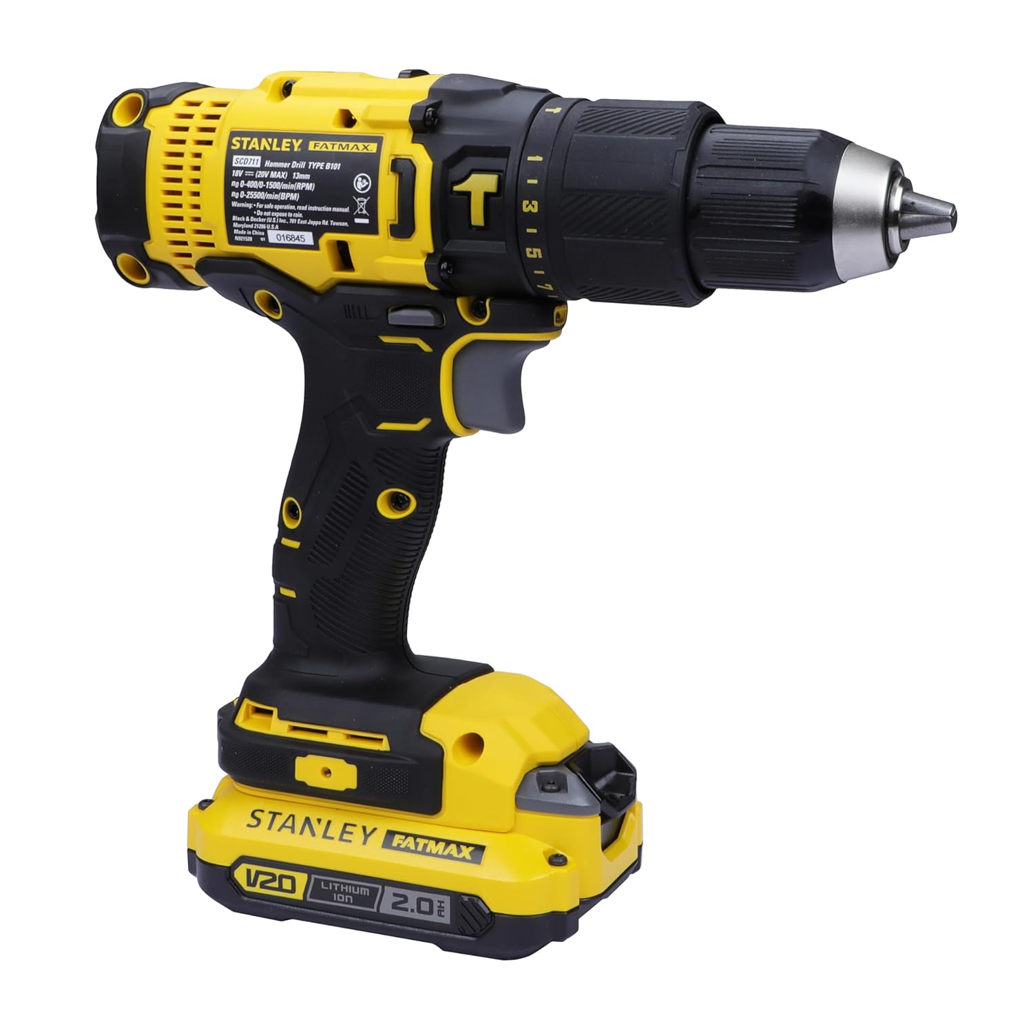 STANLEY 13 mm Cordless Rotary Hammer Drill SCD711D2KA 20 V_1