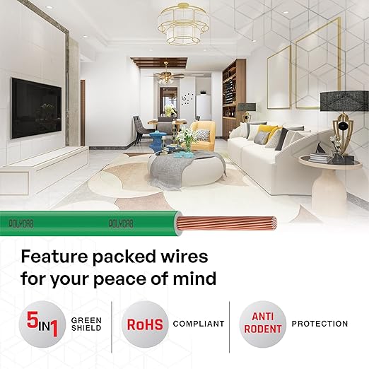 Polycab 1 sqmm Green Eco Friendly HR FR LSH LF Electric Wire Green 90 m_2