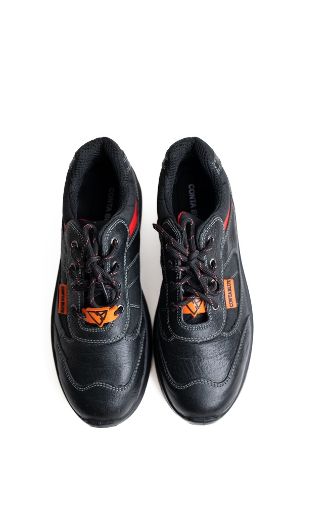 Contablue Bolt Grain Leather Steel Toe Safety Shoes Black_1