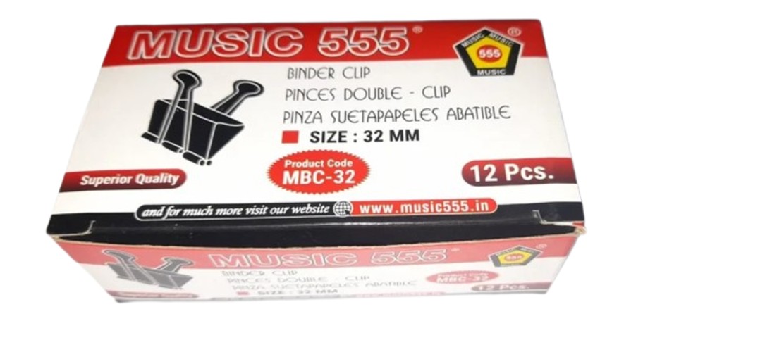 MUSIC 555 Binder Clips 32 mm Black_1