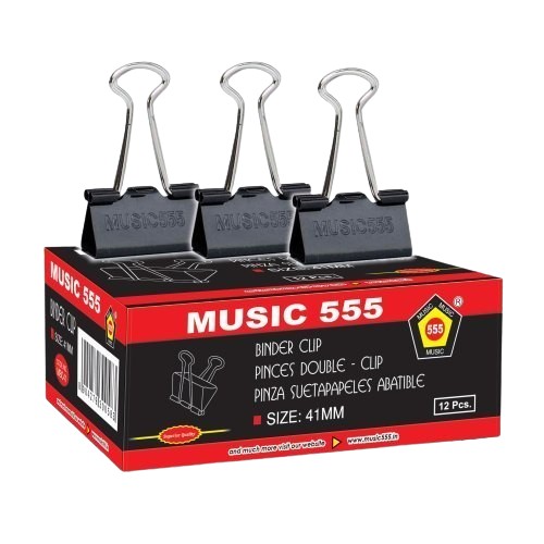 MUSIC 555 Binder Clips 41 mm Black_1