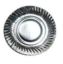 Laminated Paper Disposable Plates Round 10 inch Silver_0