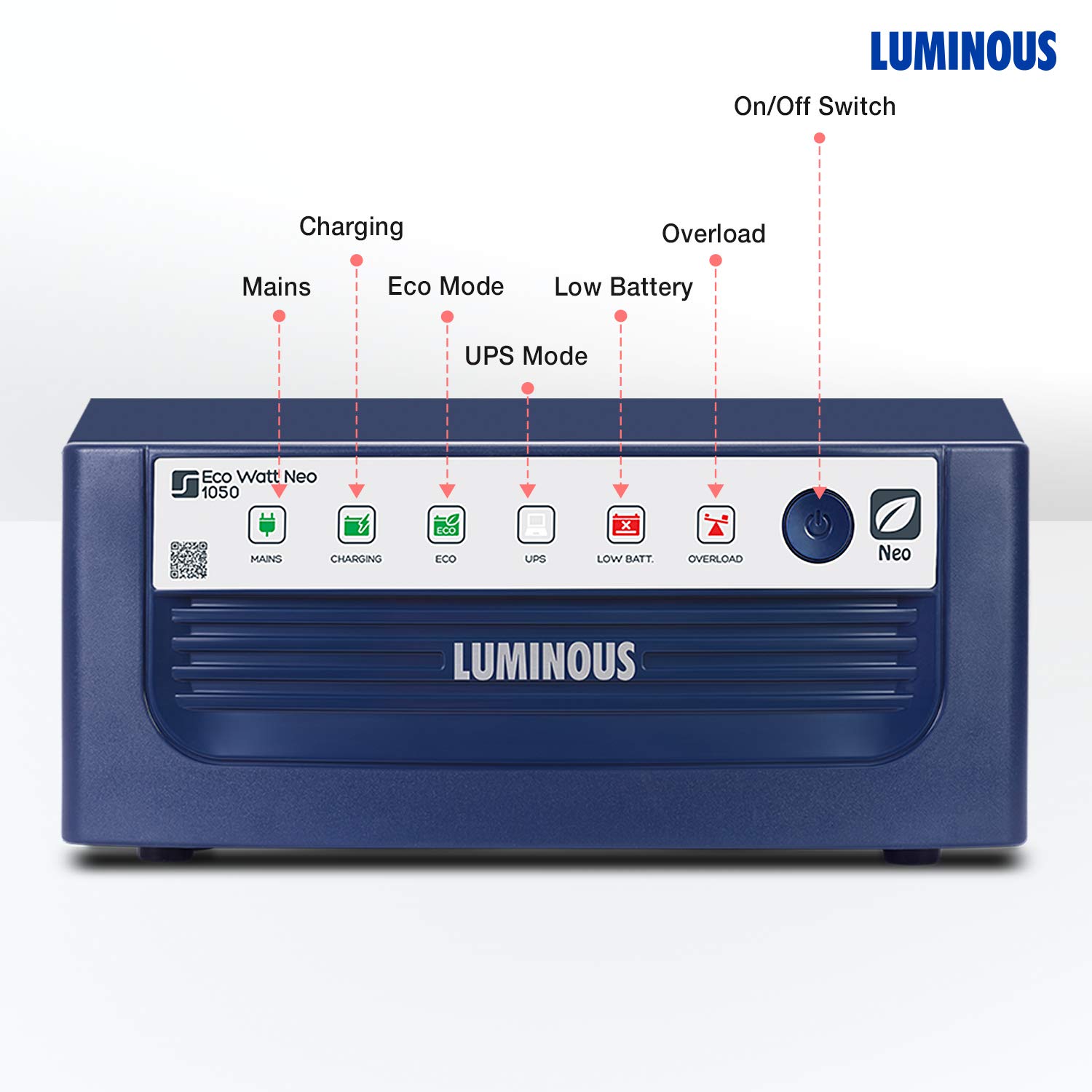 LUMINOUS Eco Watt Neo 1050 756 W 900 VA Modified Sine Wave Inverter_2