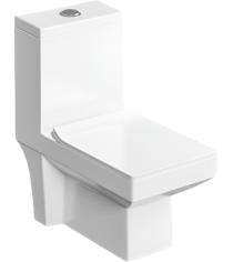 Bathero EWC with Seat Cover and Flush Crystal One PC 21008 - 225 mm Floor Mounted_0