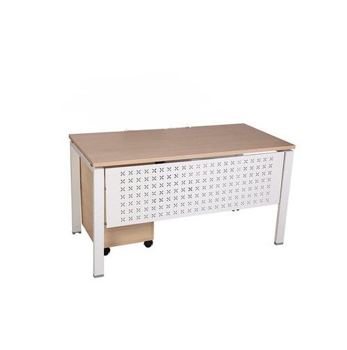 Siya Executive Office Tables White and Brown Wooden_0