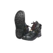 MANGLA Humans Grain Leather Steel Toe Safety Shoes Black_0