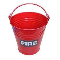 Stainless Steel 15 L Fire Bucket Red_0