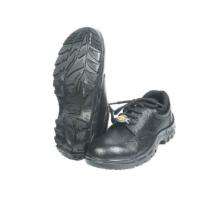 MANGLA Mount Roman Genuine Grain Buffalo Leather Steel Toe Safety Shoes Black_0