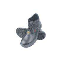 MANGLA Black Carbon Grain Leather Steel Toe Safety Shoes Black_0