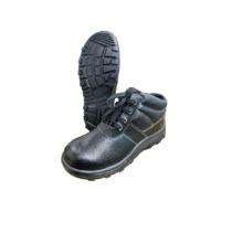 MANGLA Blue Stone Grain Leather Steel Toe Safety Shoes Black_0