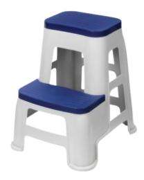 Nilkamal Stools Step Plastic Silk Grey and Cobalt Blue_0