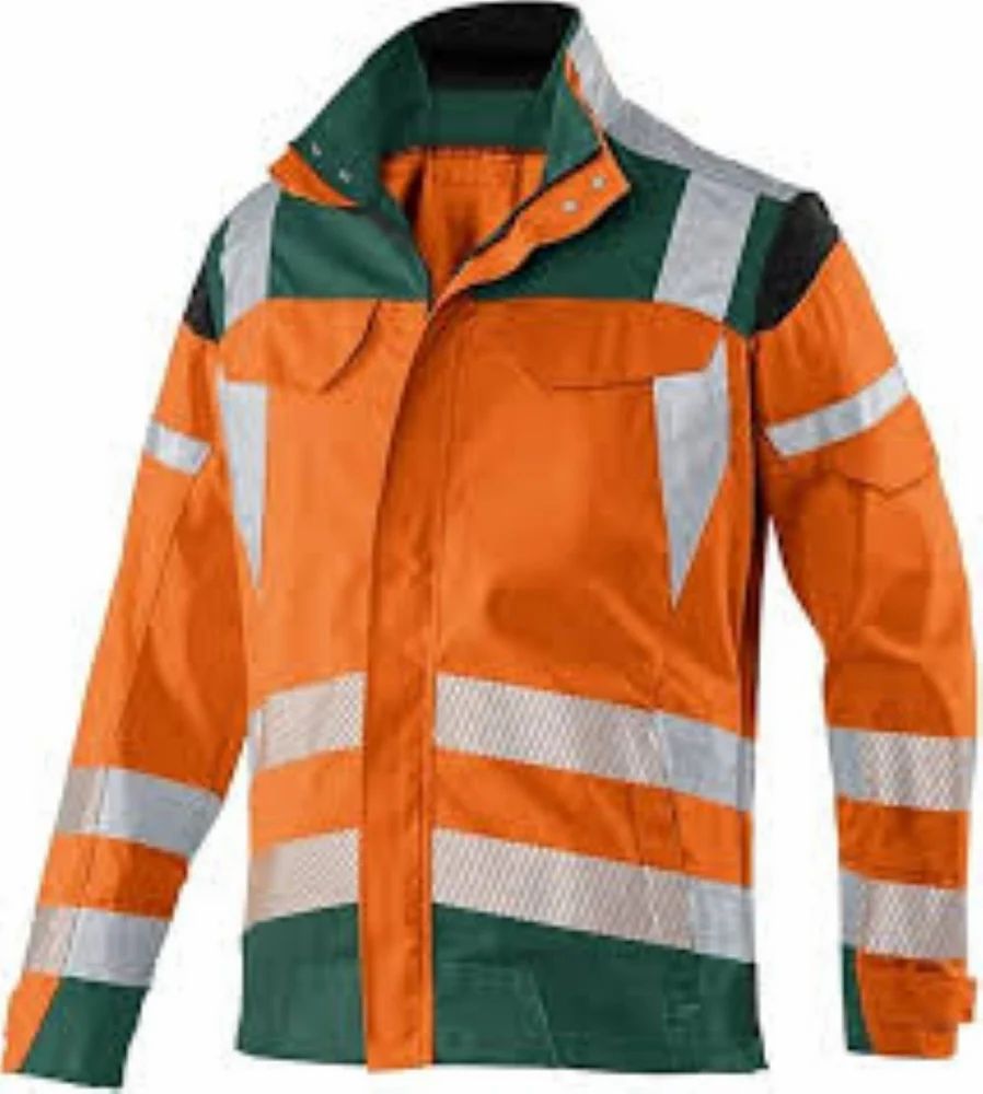 Jainam Creation Cotton Safety Jackets L Reflective Orange and Green_1