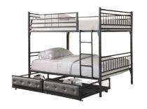 Mild Steel Bunk Single Bed 6 x 3 ft Black_0