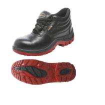 MANGLA Swatch + Synthetic Leather Steel Toe Safety Shoes Black and Red_0