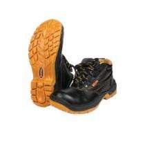 MANGLA Weltex Synthetic Leather Steel Toe Safety Shoes Black and Yellow_0