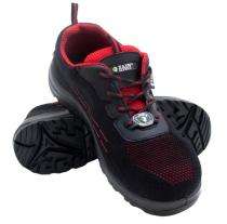 Zain Smoke Dry Fit Knit Breathable Steel Toe Safety Shoes Black and Red_0