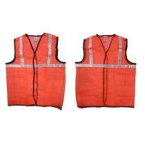 DC Polyester Safety Jackets Large Without Sleeves Orange_0