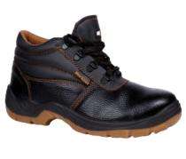 Hillson Workout Leather Steel Toe Safety Shoes Black_0