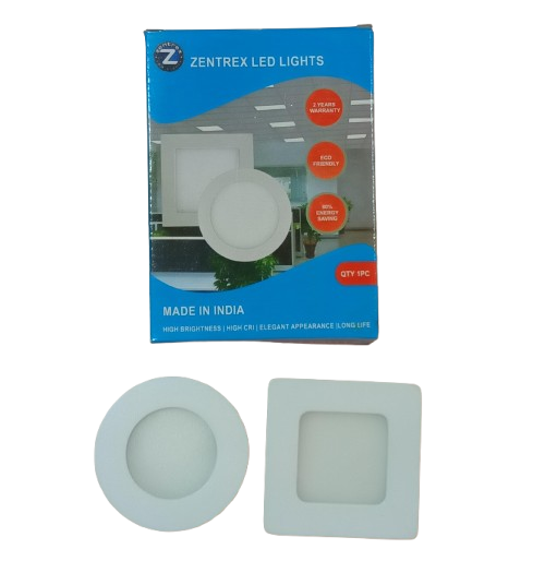 Zentrex 4 W Round Warm White 80 mm LED Panel Lights Concealed Mounted_1
