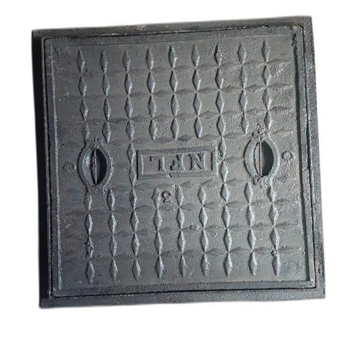 NFL Chamber Manhole Cover Cast Iron Black Bitumen Painted 22 x 22 inch_0