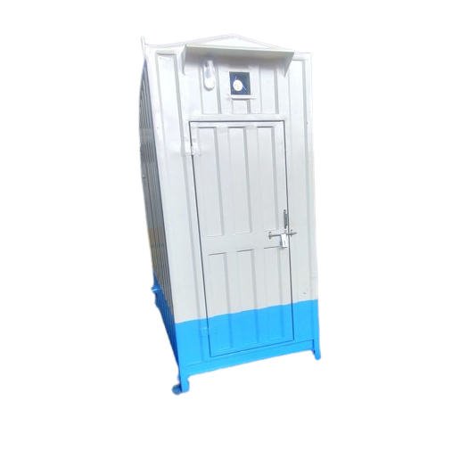 SAHARA Mild Steel 8.5 ft Portable Toilet Cabin White_0