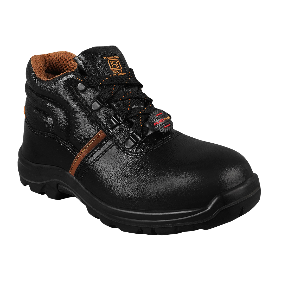 ALKO PLUS APS 1188 Full Grain Leather Steel Toe Safety Shoes Black_2