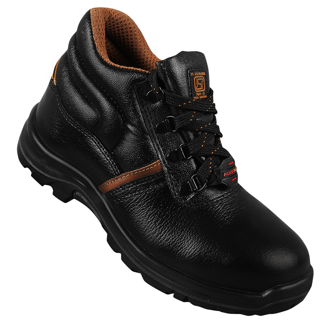 ALKO PLUS APS 1188 Full Grain Leather Steel Toe Safety Shoes Black_1