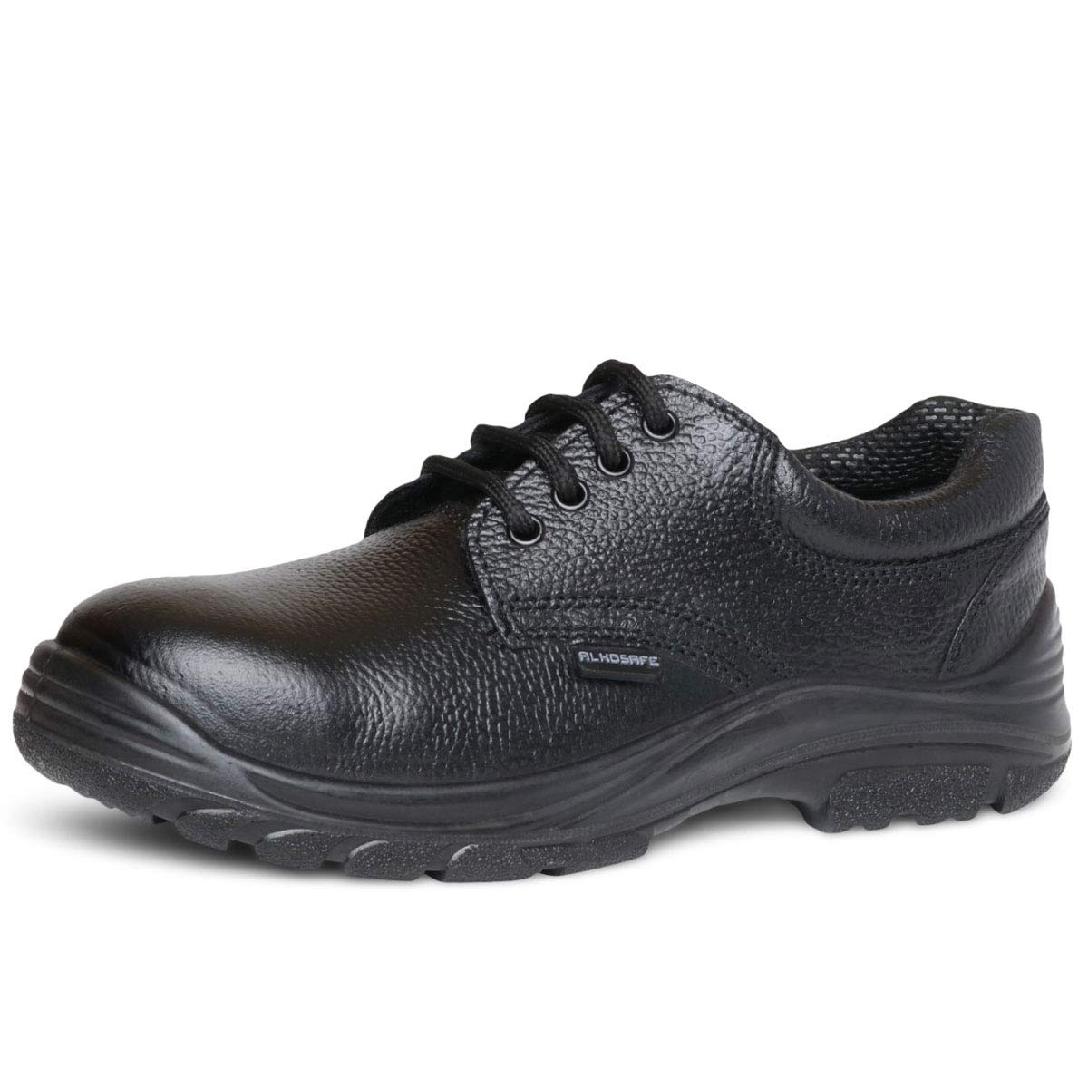ALKO PLUS APS-1051 Full Grain Leather Steel Toe Safety Shoes Black_1