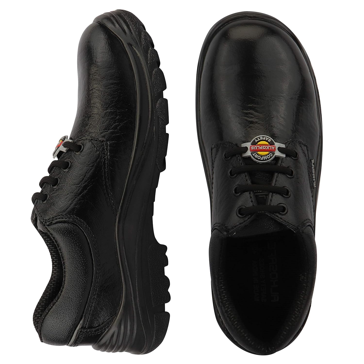 ALKO PLUS APS-1052 Full Grain Leather Steel Toe Safety Shoes Black_1