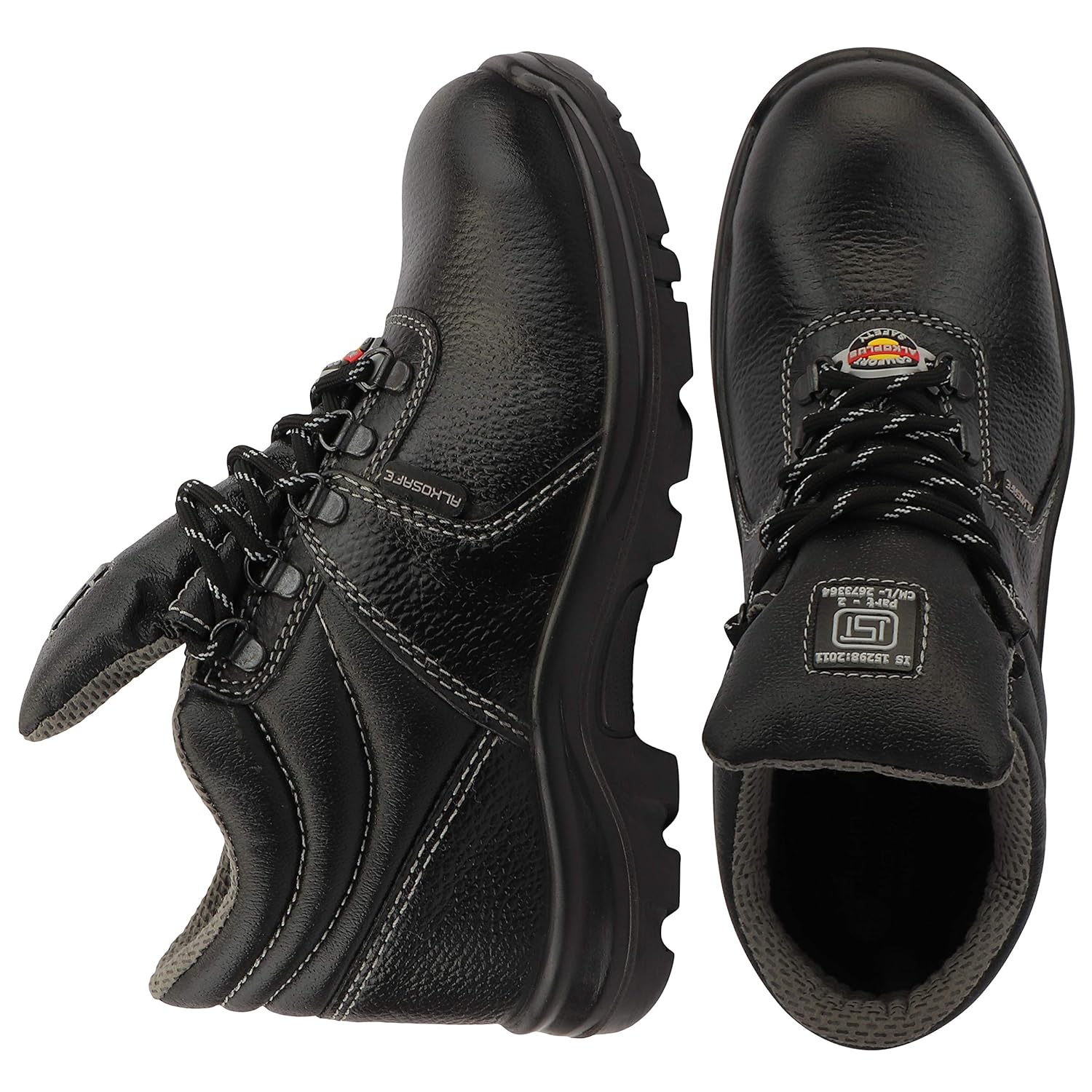ALKO PLUS APS-1091 Full Grain Leather Steel Toe Safety Shoes Black_3