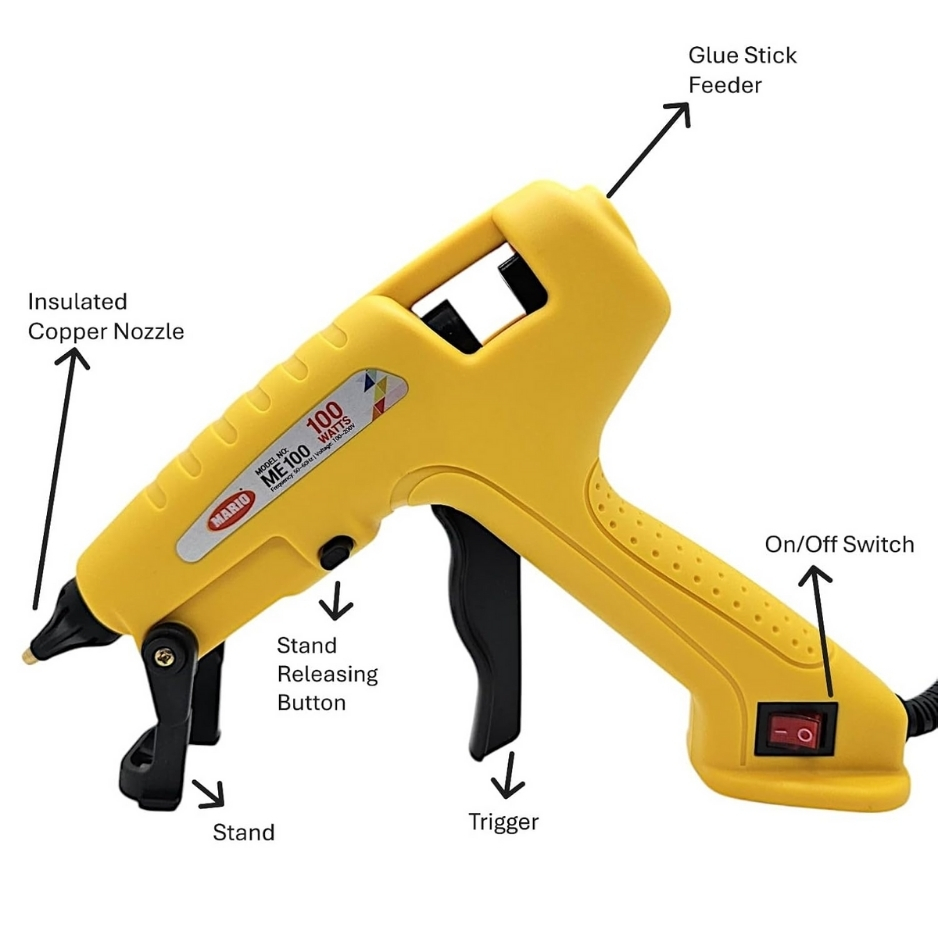 MARIO ME 100 Hot Melt Corded Glue Gun 100 W 11 mm Trigger Fed_1