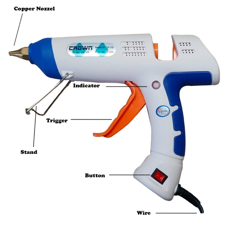 CROWN CR 110 Hot Melt Corded Glue Gun 100 W 11 mm Trigger Fed_2