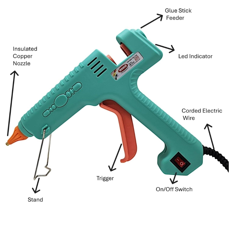 MARIO ME 2000 Hot Melt Corded Glue Gun 200 W 11 mm Trigger Fed_1