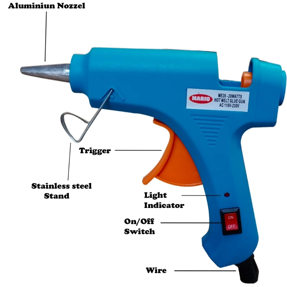 MARIO ME 20 Hot Melt Corded Glue Gun 20 W 7 mm Trigger Fed_1