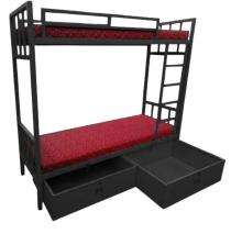 Metal Bunk Double Decker Bed 6 x 3 ft Black_0