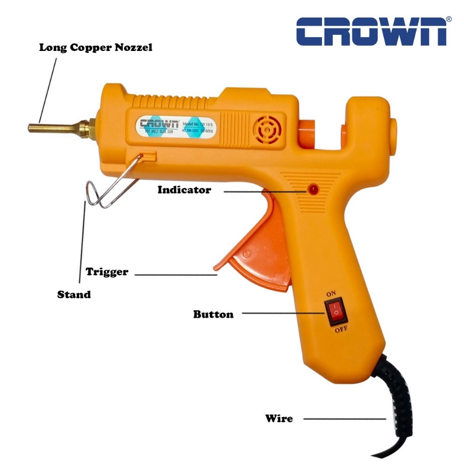 CROWN CR 155 Hot Melt Corded Glue Gun 150 W 11 mm Trigger Fed_1