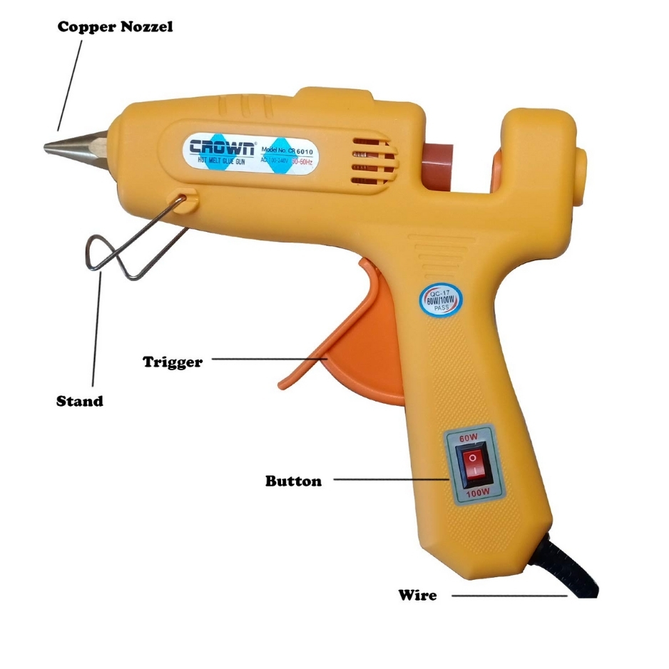 CROWN CR 6010 Hot Melt Corded Glue Gun 100 W 11 mm Trigger Fed_2