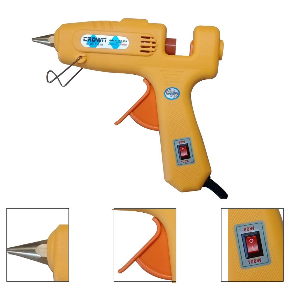 CROWN CR 6010 Hot Melt Corded Glue Gun 100 W 11 mm Trigger Fed_3