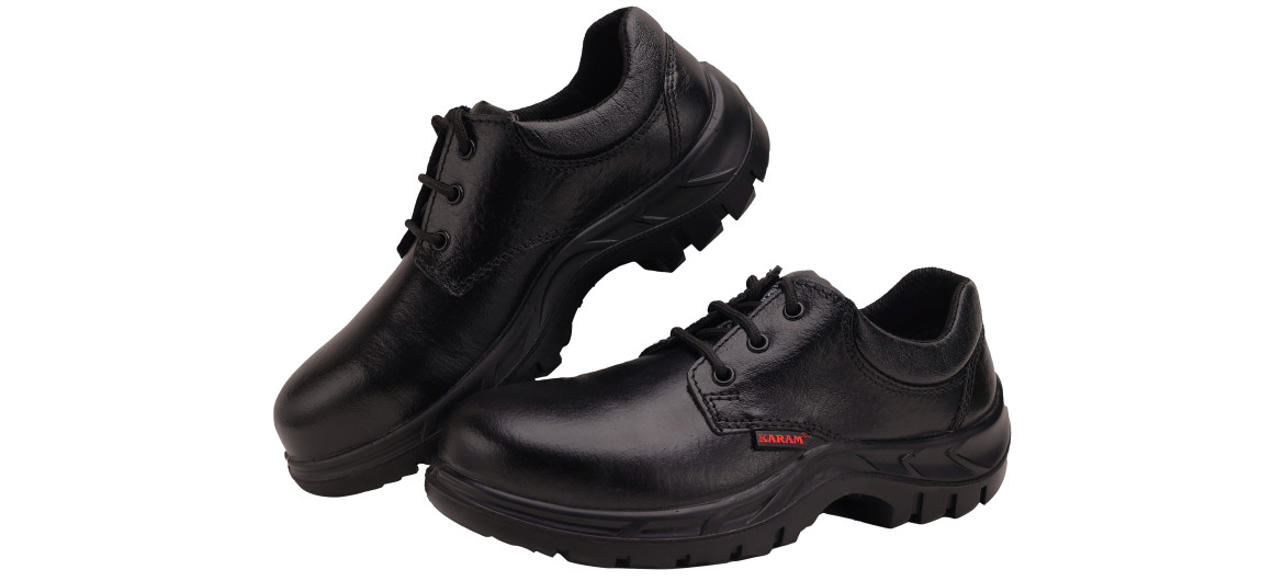 Karam FS05BL(SWSAPN) Full Grain Leather Steel Toe Safety Shoes Black_1