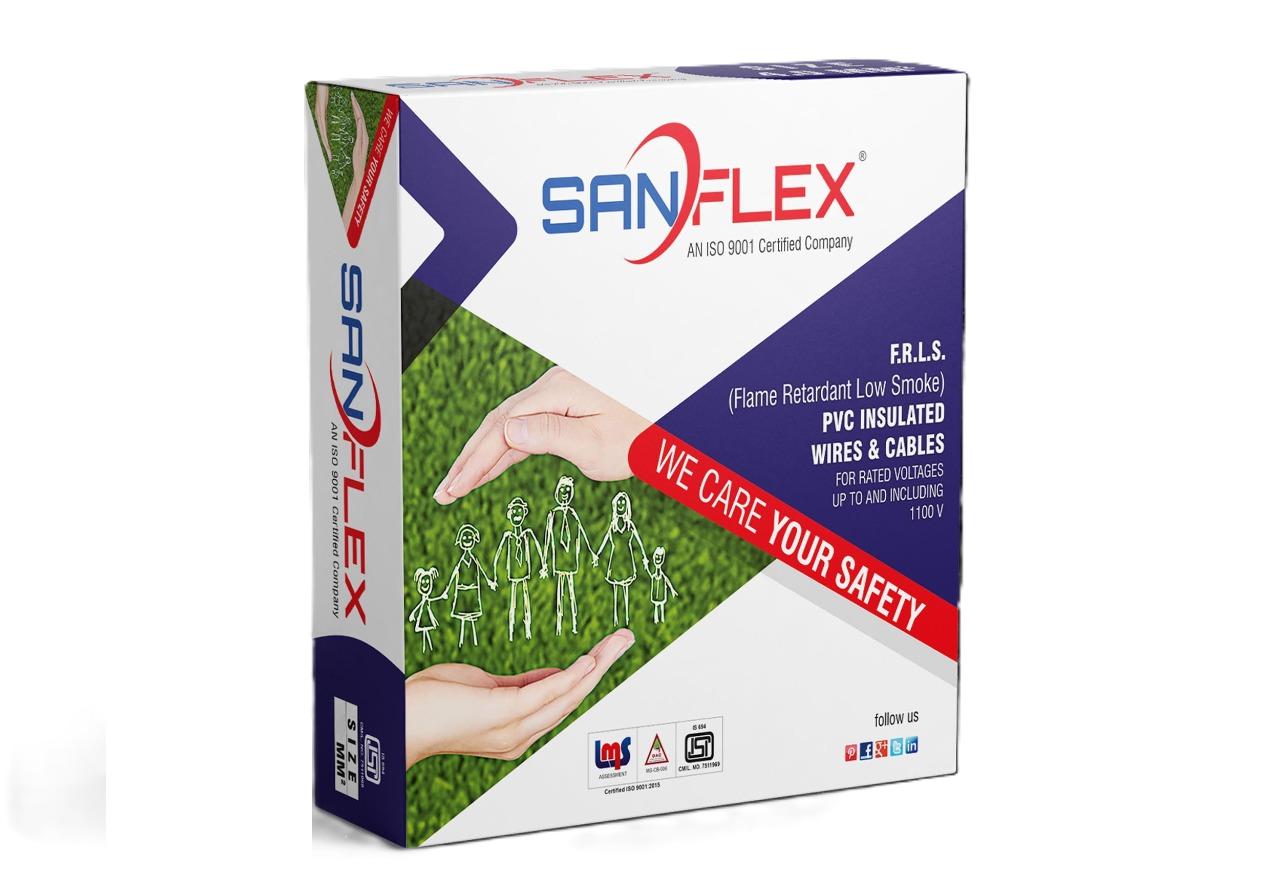 Sanflex 0.75 sqmm FRLS Electric Wire Blue 90 m_1