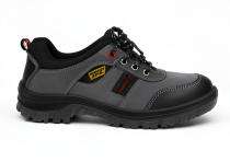 Porsche Suede Leather Steel Toe Safety Shoes Black and Grey_0