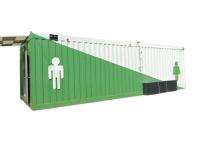 RNC Mild Steel 7 ft Portable Toilet Cabin Green and White_0