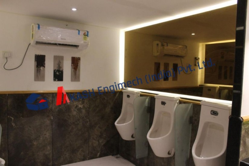 AEIPL Galvanized Steel 8 ft Portable Toilet Cabin White_3