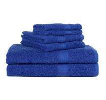 Shree handloom Cotton 75 x 150 cm Plain Blue Towel_0