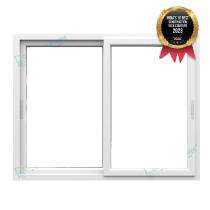 GreenFortune Sliding 2 Track 2 Panel White uPVC Window 4 x 4 ft_0